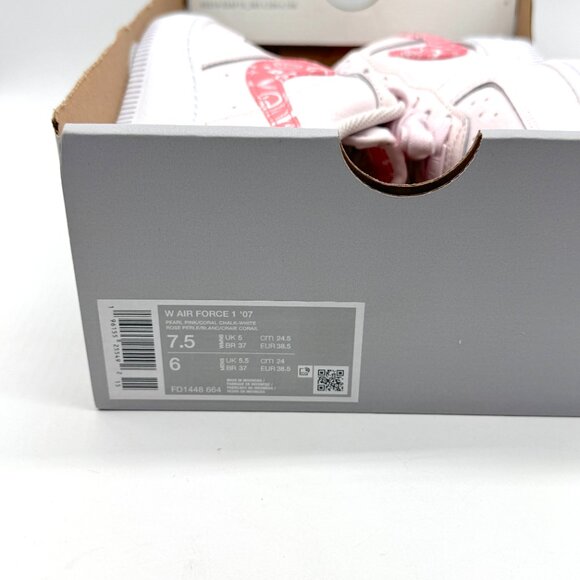 Nike Womens Air Force 1 '07 New Pearl Pink Paisley Shoes Sz 7.5 FD1448-664 - Picture 10 of 11